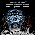Miniatyrbild 3 av 6: SMAEL Dual Time Army Watch för män Lysande Vattentät Quart Digital Armbandsur Väckarklocka LED Bakgrundsbelysning Kalender 1805 Green-Box