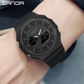 Miniatyrbild 2 av 6: SANDA Utomhussportklockor Män Ms LED Digitala klockor Militär Vattentät Date Elektronisk Watch Pojke Tjej Relogio Masculino All Black