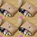 Miniatyrbild 3 av 6: Tjejsminkväska print Klassisk organizer Festtoalettsaker Linne Dragkedja Organizer Tote Förvaringspåse Present C 003 (Linen)