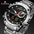 Miniatyrbild 2 av 6: NAVIFORCE Casual Quartz Watch Herr Rostfritt stål Herr Army Militär Led-klocka Man Vattentäta Klockor relogio masculino Silver Box