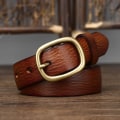 Miniatyrbild 1 av 6: 2,8 cm Bredd Kvinnlig Äkta Läder Bälte Kopparnål Spänne Bälten Dam Jean Wild Cowskin Bälten Mode Enkel Ny Midjerem Khaki 105CM