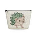 Miniatyrbild 1 av 3: 2022 tecknad igelkottsblomma printed kosmetisk väska för kvinnor Harajuku Casual Makeup-väskor Bärbar rese-toalettväska Case sn5709 Hedgehog Bag