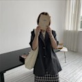 Miniatyrbild 5 av 6: Kvinnlig Canvas Crossbody-väska Stor kapacitet Dumpling Axelväska Retro Mode Hobos Messenger Bag Enfärgad Handväska för kvinnor white