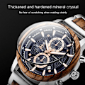 Miniatyrbild 5 av 6: KUNHUANG Träklockor Lyxig lysande multifunktions träkvarts watch för män Mode Sport Klockor Zegarek męski Black red box