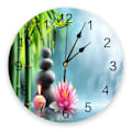 Miniatyrbild 1 av 6: Spa Stenar Blomma Väggklocka Modern Design Hem Vardagsrum Kontor Café Dekoration Konst Väggklocka LEX09005