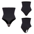 Miniatyrbild 5 av 6: Dam midja Cincher gördel Svart & Beige G String Magen Smalare Sexig String Trosa Shapewear Kontroll Shaper Midja Seamless Cincher Black M to L