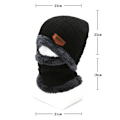 Miniatyrbild 6 av 6: Ny Stickad Fleece Halsduk Vinterhatt Mjuk Herr Och Dam Beanie Varm Hatt Tjockare Plus Sammet Lös Vinterhatt Med Halsduk RD2