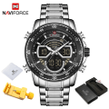 Miniatyrbild 1 av 6: NAVIFORCE Mode Herrklockor Lyxiga Original Kvarts Digital Analog Watch för män Vattentät klocka i rostfritt stål SB BOX