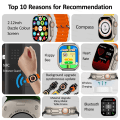 Miniatyrbild 3 av 6: AMOLED-skärm HK8 Pro Max Ultra Smart Watch Series 8 49mm High Refresh Rtae Compass Game NFC Smartwatch Herr Sportklockor 2.12\ Grey AMOLED Screen 49mm