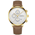 Miniatyrbild 4 av 6: Mode Genève Män Datum Legering Case Syntetiskt Läder Analog Kvarts Watch Man Klocka Toppmärke Lyx Relogio Masculino 13 Brown-Silver-Whit