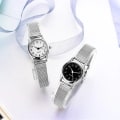 Miniatyrbild 2 av 6: silver armband klockor för kvinnor små armbandsur för kvinnor watch mode damklockor klocka reloj mujer relogio feminino white 2