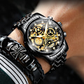 Miniatyrbild 4 av 6: Svänghjul Roterande fönster Herrklockor Lyx Mode Lysande Date Herr Watch Vattentät Manklocka Relogio Reloj Hombre Silver with Box