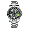 Miniatyrbild 1 av 6: 2022 Män Rim Hub Klockor Sportbil Watch Rotation Vattentät Sport Rostfritt stål Armbandsur Bil Quartz Herrklockor TSN