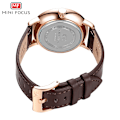 Miniatyrbild 6 av 6: MINI FOCUS Mode Herrklockor Toppmärke Lyx Quartz Watch Date Window Armbandsur Brun Äkta läderrem reloj hombre BN RG WHITE