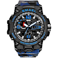 Miniatyrbild 1 av 6: SMAEL Dual Display Digital LED Watch Pointer Typ Quartz Elektriska klockor Relogio Masculino Uomo Sportklocka 1545 CAMOBLUE