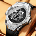 Miniatyrbild 2 av 6: Watch Toppmärke Lyx Sport Vattentät Quartz Klocka Rostfritt Stål Business Läder Man Klockor Herr Relogio Masculino Rose