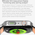 Miniatyrbild 4 av 6: Ny icke-invasiv watch för blodsocker Män Röstringning Armbandsur Kroppstemperatur Stresstest EKG+PPG NFC Smartklocka Silver