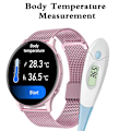 Miniatyrbild 6 av 6: OLED Mode Smart Watch Dam Puls Blodtryck Multifunktionell Watch Herr Kvinna Vattentät Smartwatch Kvinnor Pink