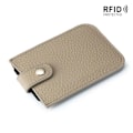 Miniatyrbild 1 av 6: Smal korthållare i äkta läder Snabb åtkomst dragflik RFID-foder Mjuk kohud Män Kvinnor Bärbar cover. Elephant Gray