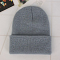 Miniatyrbild 1 av 6: Mössa Vinter för Kvinnor Män Pojkar Flickor Virkad Skullies Hatt Enfärgad Unisex Höststickad Mössa Cap Vilda Tillbehör light grey Head 45-60cm