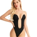 Miniatyrbild 4 av 6: Sexig Helkroppsformande BH Spets One Piece Underkläder Dam Deep V Thong Shapewear Backless Invisible Push Up Underkläder Bodysuit skin L