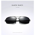 Miniatyrbild 3 av 6: AORON Classic Retro Polarized Solglasögon Herr Rektangulära Solglasögon Aluminiumram Solglasögon Herr UV400 Grey Black Glasses Bag