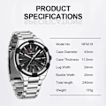 Miniatyrbild 3 av 6: NAVIFORCE Militär watch för män Vattentät manlig klocka Stålband Quartz Dag- och datumvisning Man Armbandsur Reloj Hombre GW-BOX