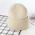 Miniatyrbild 1 av 6: Visrover 9 Färger Unisex Solid Färgade Mössor Vinterhatt För Kvinna Stickad Bonnet Acryl Kvinna Höst Varma Skullies 4-lurex beige