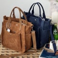Miniatyrbild 2 av 6: Hylhexyr Enfärgad manchester axelväska för kvinnor Modeväska Messenger Bags Casual väska med fickor Brown