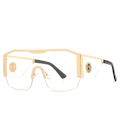 Miniatyrbild 1 av 6: 2022 New Retro Double Bridges Herr Solglasögon Mode Svarta Klara Glasögon Trending Hollow Leopard Blå Solglasögon Män Kvinnor Shad A02 Gold Clear Sunglasses