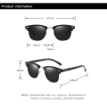Miniatyrbild 6 av 6: RUOBO Klassiska polariserade solglasögon för män Kvinnor Märkesdesign Körspegel Yta Lins Solglasögon Goggle UV400 Gafas De Sol Black-Blue(.125) Silver Frame(.125)