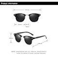 Miniatyrbild 6 av 6: RUOBO Klassiska polariserade solglasögon för män Kvinnor Märkesdesign Körspegel Yta Lins Solglasögon Goggle UV400 Gafas De Sol Black-Mercury Silver Frame