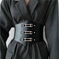 Miniatyrbild 3 av 6: Mode gotiska elastiska bälten för kvinna Sexig svart Pu-läder brett korsettbälte Kvinnlig Cinturones Para Mujer Heart Cummerbunds black One Size