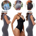 Miniatyrbild 3 av 6: Bodysuit med spets för kvinnor Magkontroll Camisole Shapewear Ärmlös topp Fajas Colombianas V-ringad Backless Jumpsuit Full Body Shaper Black M