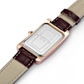 Miniatyrbild 5 av 6: REBIRTH Brand Watch Dam Elegant Retro Klockor Mode Dam Quartz Klockor Klocka Dam Casual Läder Damarmbandsur Sliver Red