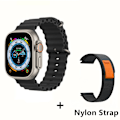Miniatyrbild 1 av 6: Smart Watch Ultra Series 8 NFC 49mm Smartwatch Herr Dam Bluetooth Call Vattentät Trådlös laddning HD-skärm för Apple BlackHY-BlackYJ