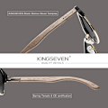 Miniatyrbild 3 av 4: KINGSEVEN Handgjorda 2023 svarta valnötssolglasögon av trä för män Polariserad UV400-skydd Halvbåglös retroglasögon Dam Oculos Black Original