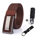 Miniatyrbild 1 av 6: Nytt mode herrbälte Toppkvalitet Bekväma nylon för män Metall Automatiskt spänne Ung Canvas Taktisk designerbälte Coffee Belt B Match 120cm Adjustable
