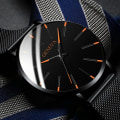Miniatyrbild 4 av 6: reloj hombre 2023 Watch Herr Minimalistisk Ultra Tunna Klockor Herrmode Rostfritt stål Mesh Bälte Quartz Watch relogio masculino L Brown White