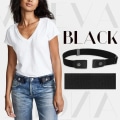 Miniatyrbild 2 av 5: Spännefritt osynligt midjebälte Bekvämt elastiskt Justerbart Lazy Black Seamless Enkel Tight Midjeband Modeaccessoarer black 100cm