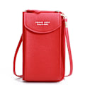 Miniatyrbild 1 av 6: Kvinnor Telefon Crossbody Väska Pu Läder Mini Shoulder Messenger Bag Rese Bärbar myntväska Kortväska Väskor för flickor Plånböcker B Red