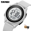 Miniatyrbild 1 av 6: Watch Herr Multifunktionsklockor Väckarklocka Chrono 5Bar Vattentät Watch SKMEI Relogio Masculino White BOX
