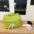 Miniatyrbild 1 av 6: Liten stor blomma quiltduk sminkväska Kvinnor Kosmetisk organizer Kvinnlig Förvaring Handväska Box Form Case för flicka L Green