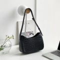 Miniatyrbild 1 av 6: Väskor För Kvinnor Mode Pu Läder Dragkedja Underarm Väska Dam Enkel Design Casual Travel Handväska Bolsas Black A