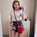 Miniatyrbild 4 av 6: Mode Kvinnor Mini Crossbody-väska & handväskklämmor Telefonpaket Kvinnlig Clutch-plånbok Damer Liten handväska Pu-läder Axelväskor Gray