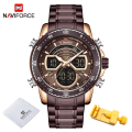 Miniatyrbild 1 av 6: NAVIFORCE Mode Herrklockor Lyxiga Original Kvarts Digital Analog Watch för män Vattentät klocka i rostfritt stål RGCE