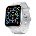 Miniatyrbild 1 av 6: Världspremiär KUMI KU6 Meta Smart Watch 1,96 tum NFC Smartwatch Bluetooth Call Sport Pulsmätare IP68 Vattentät Silver