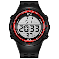 Miniatyrbild 1 av 6: TPW överdimensionerad 53 mm digital watch för manlig 5ATM simkalender Red