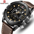 Miniatyrbild 2 av 6: NAVIFORCE Watch Herr Top Lyx Märke Läder Vattentät Quartz Armbandsur Militär Sport Herrklockor Date Relogio Masculino L-Blue