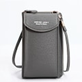 Miniatyrbild 1 av 6: Kvinnor Telefon Crossbody Väska Pu Läder Mini Shoulder Messenger Bag Rese Bärbar myntväska Kortväska Väskor för flickor Plånböcker B Deep Gray